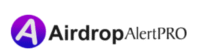 Airdrop Alert Pro logo featuring a stylized 'A' in a gradient purple circle, followed by bold black and gray text representing the brand.