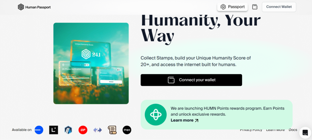 Screenshot of the Human Passport Airdrop.